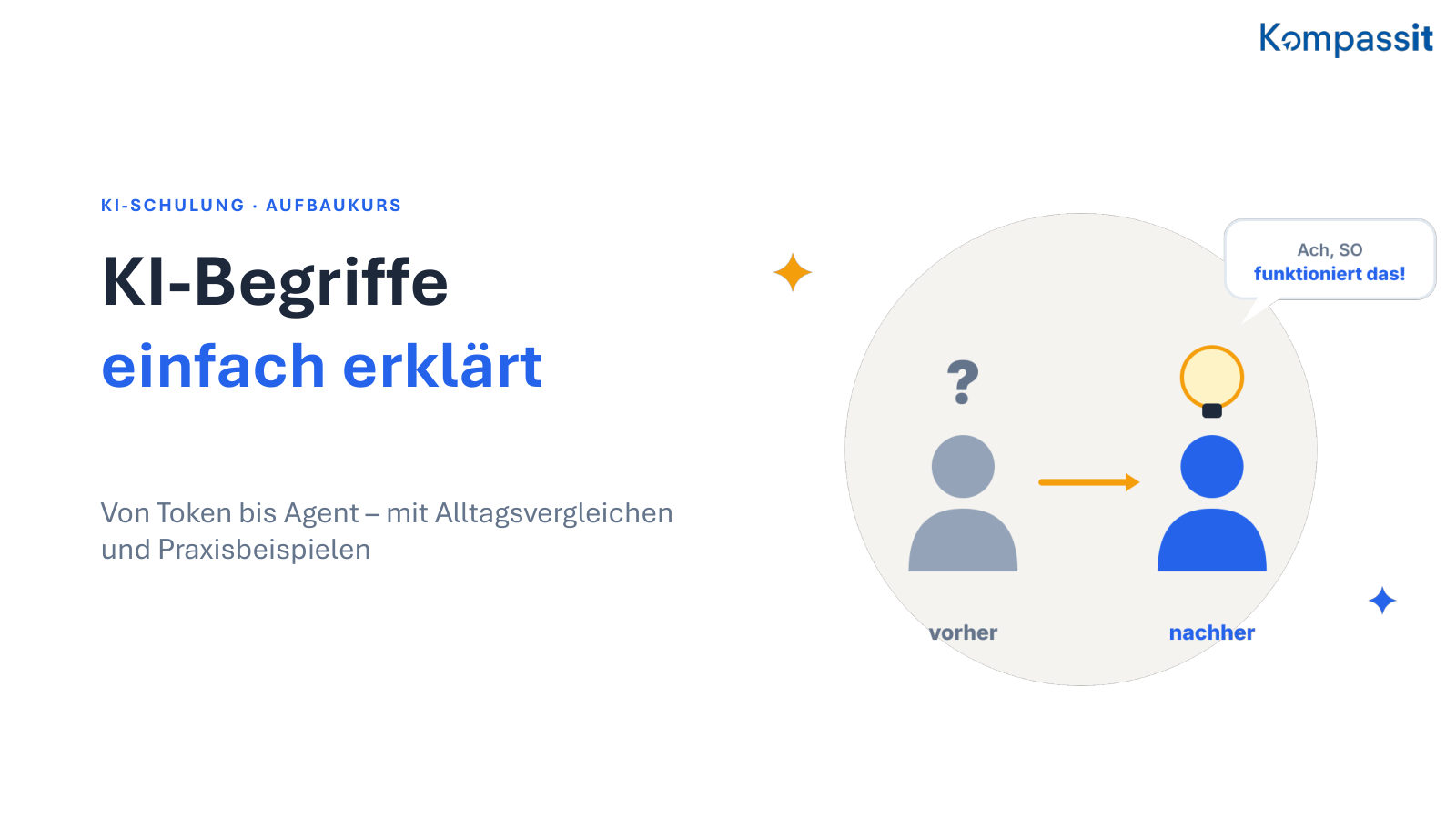 KI-Begriffe einfach erklärt: Von Token bis Agent – Vorschau der ersten Folie