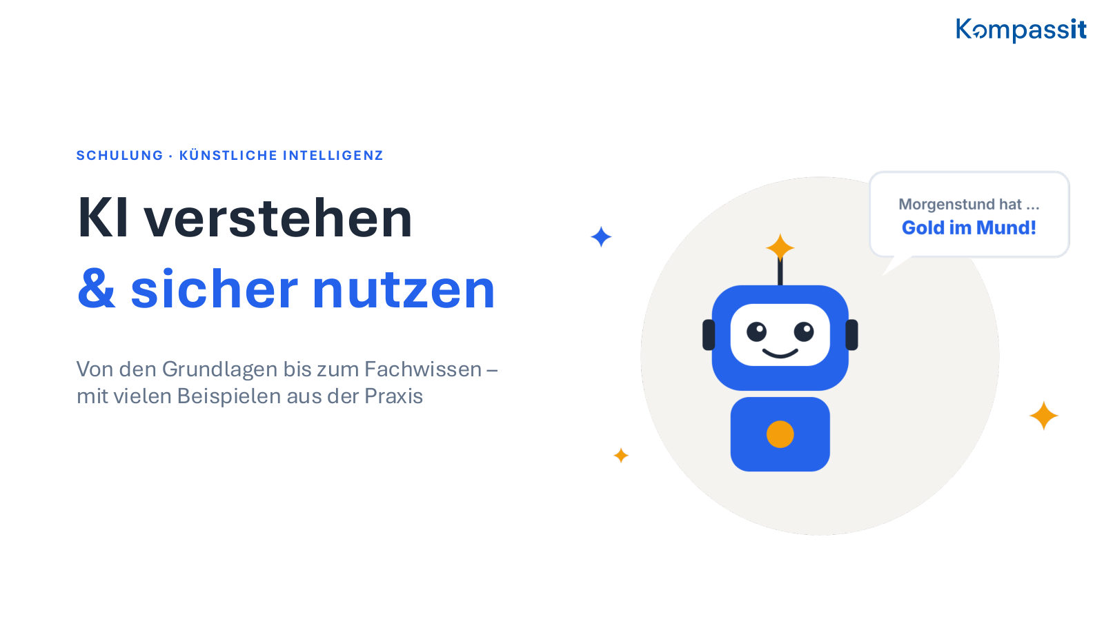 KI-Schulung: KI verstehen und sicher nutzen – Vorschau der ersten Folie